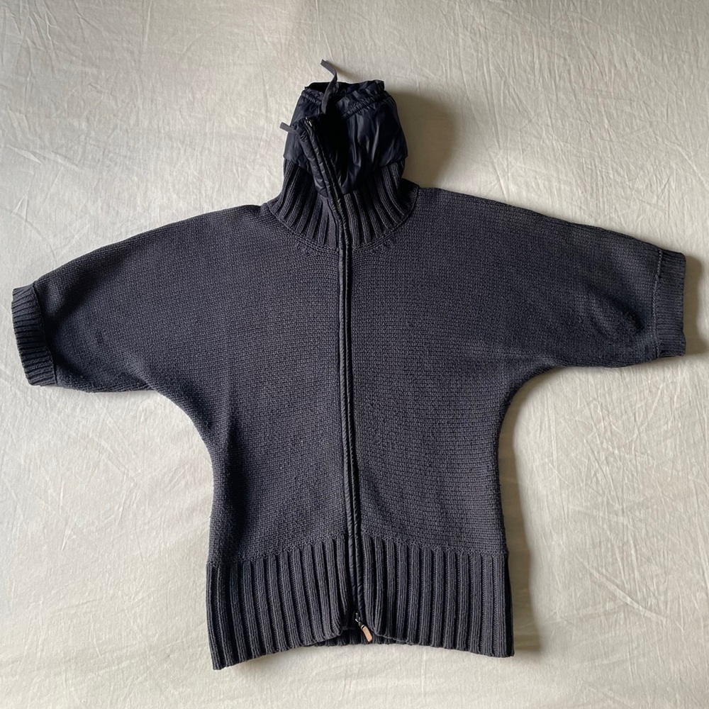 Sandwich Gray Knit Zip-Up Sweater Jacket
